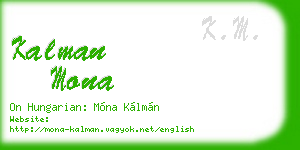 kalman mona business card